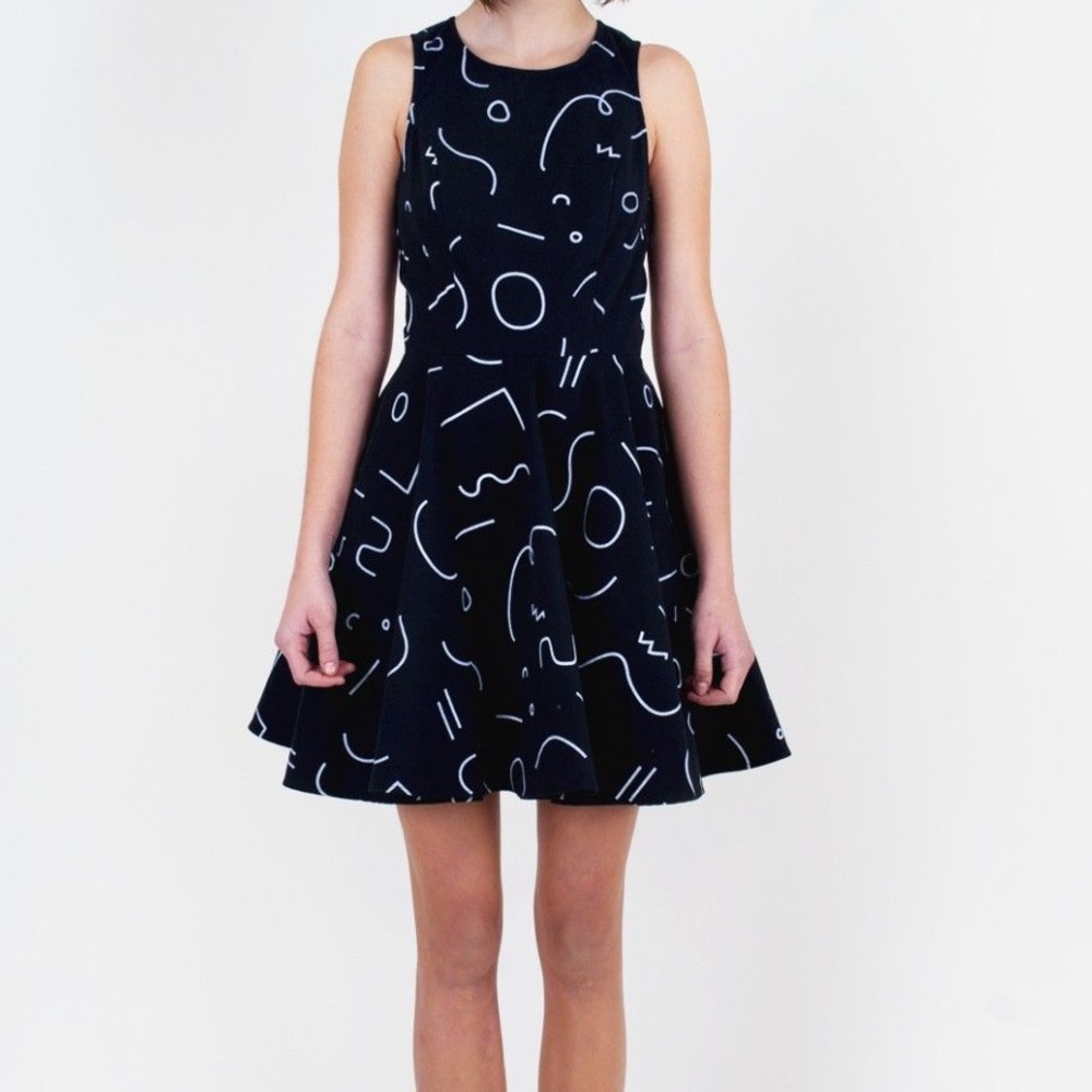 Dusen Dusen Black Squiggle Dress